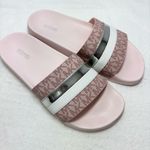 MICHAEL Michael Kors Brandy Pink and Silver Slide Size 8M Photo 4