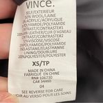 Vince  Boucle Lamb Leather Sleeve Moto Jacket Gray Black Womens XS Asymmetric Zip Photo 7