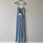 Show Me Your Mumu  Lauren Tie Maxi Dress Steel Blue Chiffon Size Small NWT Photo 9