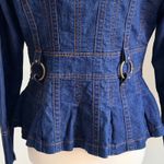 Ashley Stewart  Denim Jean Jacket Size 12 Peplum Gold Hardware Accents Photo 4