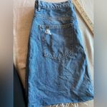 Free People Classic Blue Denim Pencil Skirt Photo 7