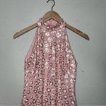 Tadashi Shoji SHO by  pink leopard sequence bodycon halter dress size XS Photo 3