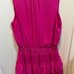 FLAWED MSK Pink Ruffle Dress Sleeveless Mock Neck Mini Party Cocktail Dress Size M Photo 0