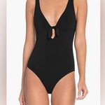 Robin Piccone Ava Plunge Underwire One-Piece swimsuit, Black, Size 6, $178 Photo 0