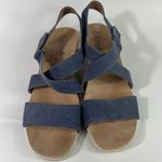 Life Stride Velocity 2.0 Blue Strappy Comfort Cork Wedge Platform Sandals Photo 1