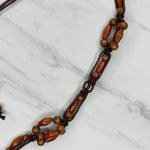 Brown Wood Beaded Tie Belt Boho Hippie Festival Size Small S ✨ Photo 5