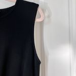 St. John Black Wool Blend One Shoulder Dress Size 6 Asymmetrical Sleeve Photo 3