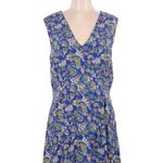 Blue and Yellow V Neck Sleeveless Sundress Size 10 Photo 1