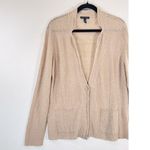Eileen Fisher Womens Cardigan Beige Organic Linen Knit Long Sleeve Sweater Large Photo 3