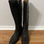Michael Kors Dark Brown TALL BOOTS w/Gold Button Detail & Full Zip Size 7 Photo 1