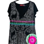 Desigual  Womens Floral Sequin A-Line Dress Art To Wear Grunge Fairy Y2K Size XL Photo 1