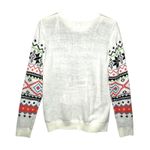 Ugly Christmas Sweater CHRISTMAS SWEATER Women’s Sequin Santa Fairisle Sleeved White Sweater Photo 2