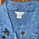 Christopher & Banks  Womens Denim Moose Embroidered Button Down Shirt Size L vtg Photo 3