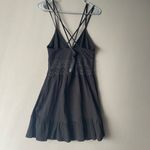 ASOS  sz 10‎ boho black spaghetti strap sheer waist embroidered mini dress Photo 6