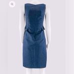 Akris Navy Blue Square-neck Sheath Dress Wool & Silk Blend Size 8 Photo 1