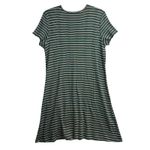 American Eagle NWT L Striped Knit T-Shirt Dress Green Casual Everyday Midi Comfy Photo 7