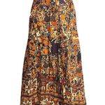 Vintage Khorosho Java Print Garden of Eden Long Exotic Maxi Wrap Skirt One Size Orange Size undefined Photo 1