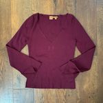Arden B bell sleeve burgundy, V neck top, size M Photo 1