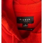 PacSun Red Hoodie With Black and White Striped Trim Photo 2