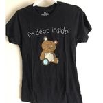 Goodie Two Sleeves Womens Teddy Bear T SHIRT Im Dead Inside Black SIZE M Photo 0