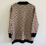 Sandro  Brown Beige Long Coatigan With Jacquard Pattern - 1 (Small) Photo 4