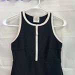 Sage  women's black white zip built-in shorts active‎ high neck split hem dress S Photo 1