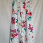 Women's Joules ZOEY V NECK STRAPPY DRESS Aqua Stripe Rose Size US 6 White Photo 1