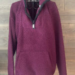 PINK - Victoria's Secret Victoria’s Secret “pink” burgundy, long sleeve three-quarter zip Sherpa Photo 0