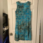 Sleeveless Tank Teal Black Olive Green Floral Dress XL *NWT*‎ Blue Photo 1