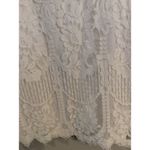 White lace short sleeve dress Size Large L V back stretch wedding event Photo 4