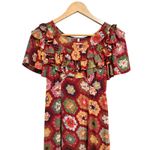 Urban Outfitters patchwork quilt print Ruffle Trim red multicolor maxi dress XS Photo 2