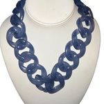 Translucent Purple/Sapphire Blue Chunky Light Weight Retro Designer Necklace Photo 0
