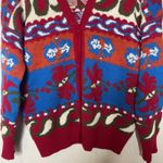 CAROLINA K sabina cardigan sweater in paisley blue sz M Red Size M Photo 4