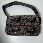 Marshalls Handcrafted in India Bat Spiderweb Beaded Halloween Shoulder Bag Purse Handbag Photo 1