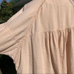 We The Free  People Peachy Linen Blend Oversized Button Front Raw Edge Shirt XS Photo 6