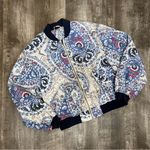 Free People  Blue Paisley Bomber Jacket Photo 0