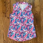 Jofit Sleeveless Collar Golf Tank Top Floral Pink Blue Size S Tennis Active Photo 0
