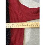 Vintage Y2K Lauren Michelle Cardigan Sweater Womens M Red Black Faux Fur Sparkle Size M Photo 9