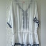 Stella & Dot  White/Navy Swim Cover Embroidered Lace Shirt, Tie Waist; size M Photo 6