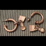 5 pair of gold earrings ships, dangly & swoops gently used Photo 4