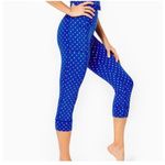 Lilly Pulitzer  Luxletic High Rise Cropped Leggings NWT Size XS Borealis Blue Photo 4