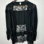 Black Lace Kimono Cardigan M Boho Whimsigoth Sheer Romantic Goth Festival Layer Size M Photo 0
