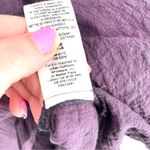 Free People  Love Her Madly Gauze Button Up Shirt Purple Oversized Tunic Top Photo 5
