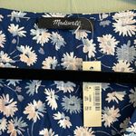 Madewell  medium womens Blue Moon v neck front tie blouse floral design NWT blue Photo 5