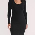 Marine layer Lexi Rib Long Sleeve Midi Dress Black Medium Photo 0