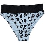 DKNY Womens High-Waist Leopard Printed Swim Bottom Separates in Blue L NWT Photo 0