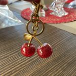 Cherry Bag Charm Key Ring Red Photo 1