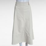 Haute Monde Ecru Faux Leather A-Line Skirt Size XL Minimalist Modern Neutral Photo 1