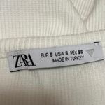 ZARA White Rhinestone High Neck Beaded Sleeveless Knit Tank Bodysuit Top Size S Photo 3