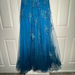 La Femme • Gown Formal Dress • Tulle Embroidered Rhinestones • Floral • Size 10 Photo 11